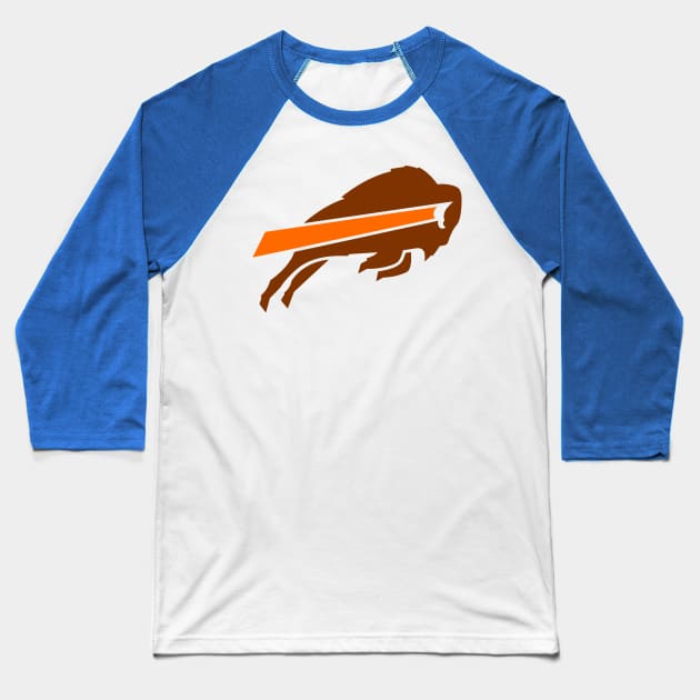 Cleveland Browns Buffalo Bills Fan Baseball T-Shirt by Pastime Pros